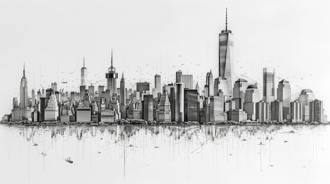 astarte.ai: Continuous Line Art of Skyline City 
