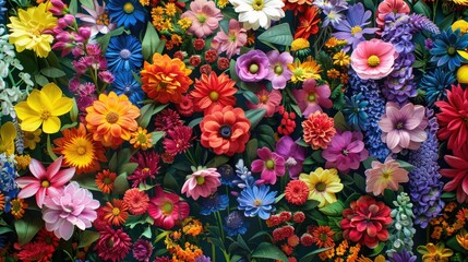 A variety of colorful flowers showcased in a single arrangement