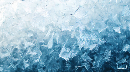 Obraz premium Ice crystals forming geometric patterns on frosted glass surface. Frosted Glass. Illustration