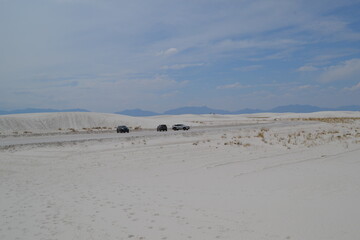 A parking lot in the middle of the sands, New Mexico