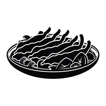 black plate of food clip art preview
