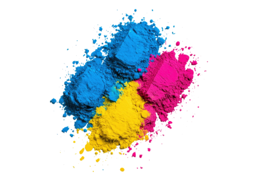 Dry CYMK color. Transparent background, Isolated PNG.