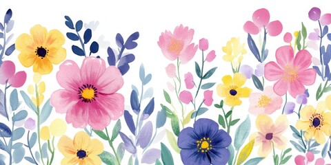 This vibrant watercolor floral collection is truly ideal for special events such as weddings and birthdays, proudly showcasing stunning wildflowers in soft pastel hues against a clean white backdrop