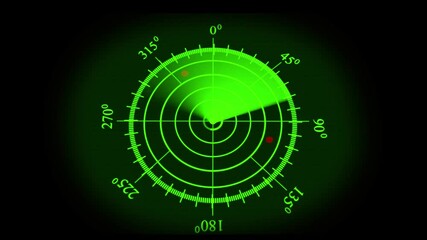 Virus detection radar. Bright green grid background with navigation radar. Moving navigation radar screen animation in 4k video - Powered by Adobe