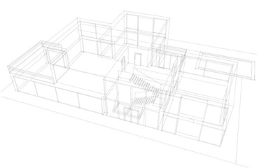 Modern building architectural sketch