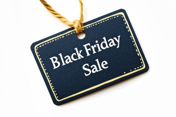 Black friday tag lying on white background