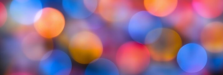 Fototapeta premium The joyful atmosphere glows with vibrant, colorful lights creating a dreamy, abstract backdrop that enhances the festive spirit