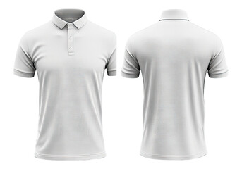 Mockneck shirt front and back view. Transparent background, Isolated PNG.