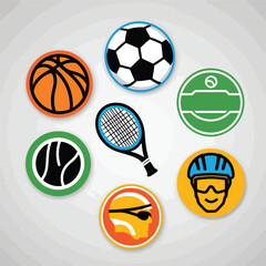 Obraz premium vector illustration hires with eps collection for sport equipment tools sport items and healthy food and tools 