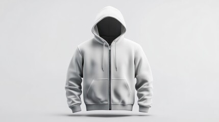 White Zip Up Hoodie Mockup