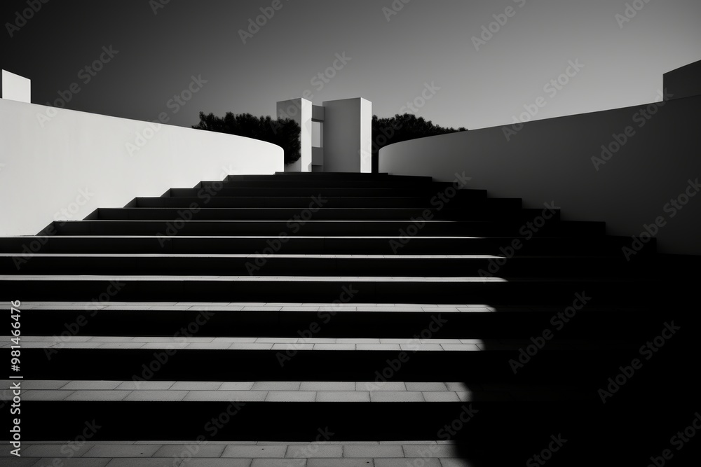 Poster exploring black and white contrast emphasizing textures and shapes through light and shadow play