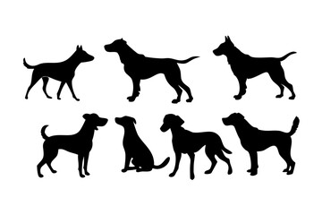 dog vector silhouette, different styles of dog, set of dog silhouettes