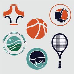 Obraz premium vector illustration hires with eps collection for sport equipment tools sport items and healthy food and tools 