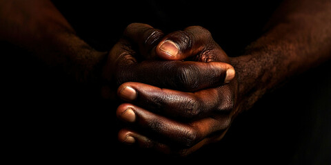 Folded hands in prayer