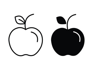 Apple icon set Apple icon collection. Apple fruit vector, silhouette, icon set. vector outline icon. Apple symbols design for logo, app, website. Apple silhouette and outline.