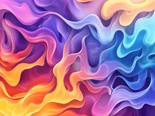 Vibrant Flames in Gradient Color Hues   Abstract Digital Art
