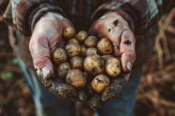 Harvest of small potatoes.