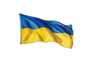 Ukraine flag, centered, full-body isolation on white background, high-resolution image, sharp focus, flag details intact, no shadows, studio lighting, ultra clear, vivid colors