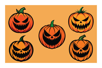 Halloween Pumpkin Set | Spooky & Fun Jack-o'-Lanterns