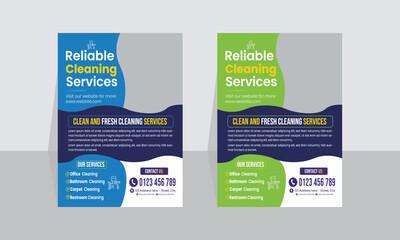 Cleaning service and cleaning Business promotion flyer template