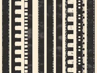 Fototapeta premium Vintage Film Strip Patterns with Monochrome Tones Retro Graphic Design Art