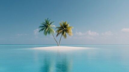 Fototapeta premium Tranquil Island Serenity, a peaceful coastal scene with gentle breezes, minimalist setting, open space, and soothing elements that evoke calmness and simplicity.