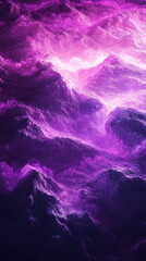 Fototapeta premium A vibrant purple cloud formation resembling waves at twilight creating a mystical and surreal atmosphere