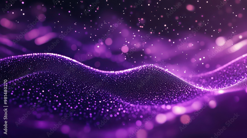 Poster purple abstract background with bokeh lights and soft focus.