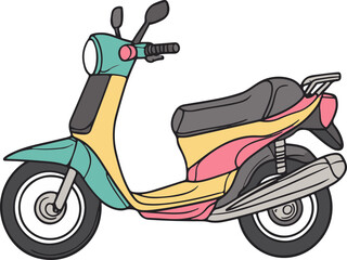 Colorful Vector Scooter Illustration with Dynamic Design