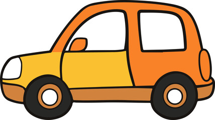 Colorful Vector Car Illustration with Simple Design