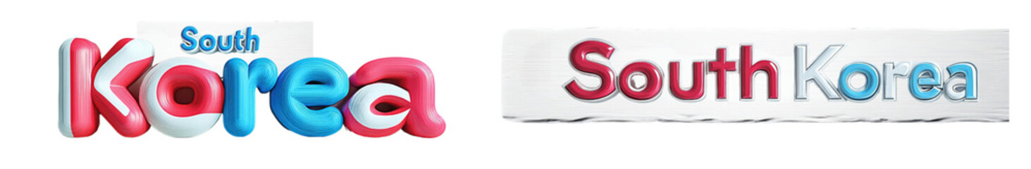 South Korea is represented with vibrant colors and modern design elements, showcasing its culture. 