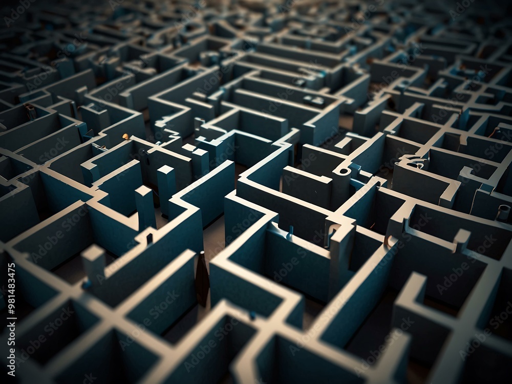 Poster maze with arrows guiding to a negotiation solution.