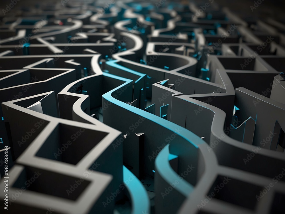 Poster maze with arrows guiding to a negotiation solution.