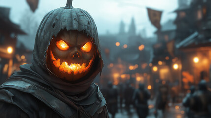jack o lantern medieval illustration 