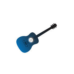 a blue guitar with a blue handle sits on a white backgrounGuitar Flat Icon