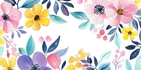 Obraz premium Explore stunning watercolor flowers, ideal for wedding invitations, greeting cards, and spring events. Their vibrant colors and elegant design will surely impress anyone who sees them