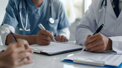 Patient and doctor taking notes