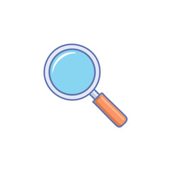 Abstract magnifying glass vector art illustration icon design. Icon concept design.