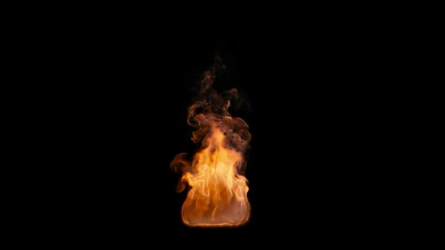 Looping jagged flame in slow motion, 4k 30 FPS, with alpha channel, since it is a loop, you can loop it and make whatever duration you need or want. Slow motion allows you to speed it up or keep slow