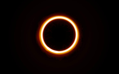 illustration of solar eclipse with dark background
