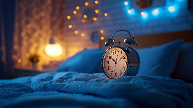 Alarm clock showing an early bedtime, highlighting the importance of a consistent sleep schedule