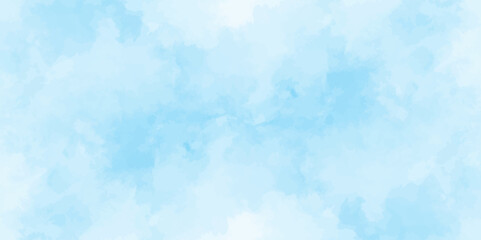 Abstract white and blue color frozen ice surface design background. soft sky blue watercolor sky and clouds, Light blue background with watercolor. gradient light white sky background with clouds.