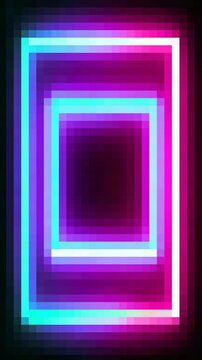 Colorful neon pixel art background vertical video