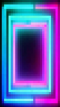Colorful neon pixel art background vertical video