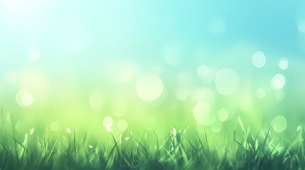 Fototapeta premium Spring blurred background blue green gradient horizon background for design fresh spring light. Gradient. Illustration