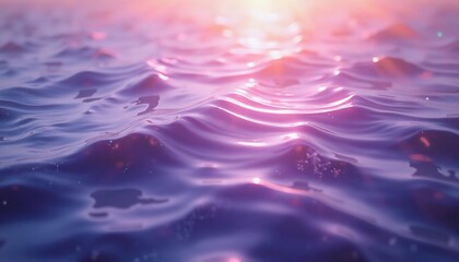 Celestial Waves with Shimmering Indigo and Fluid Surface