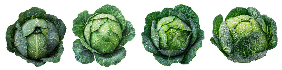 Fototapeta premium Cabbages Isolated on Transparent Background