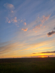 sunset over the field