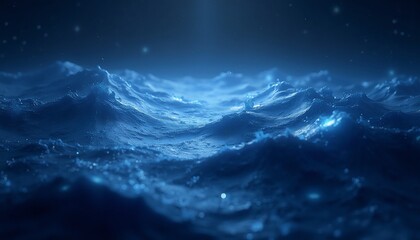 Fototapeta premium Shimmering Lavender Sea with Fluid Waves and Cosmic Light