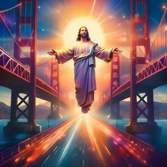 Jesus and the San Fran Bridge x2